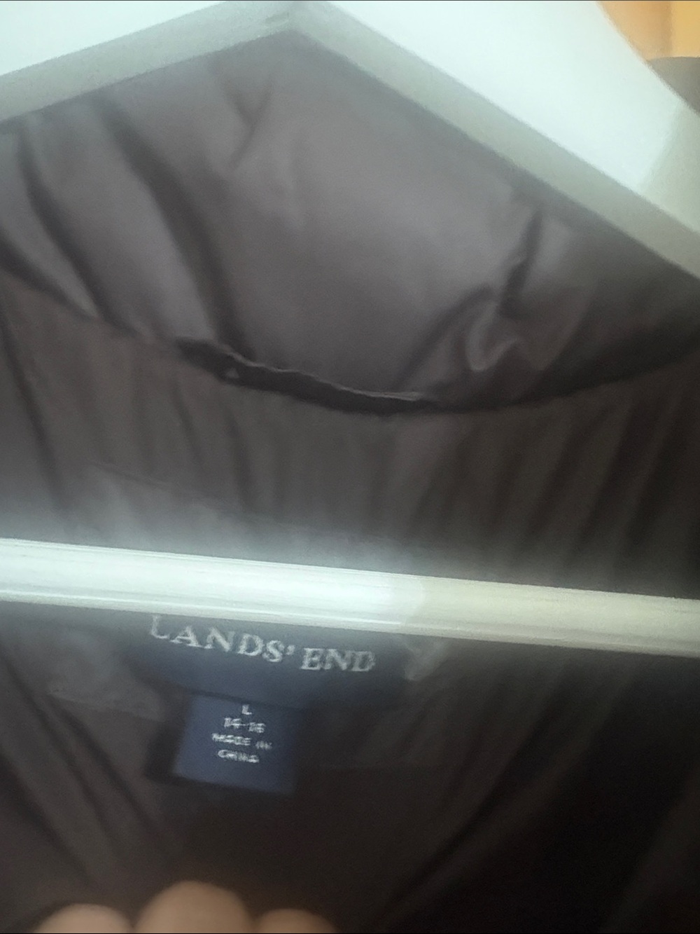 Lands' End Size Large Black Down Puffer Jacket - Picture 3 of 6